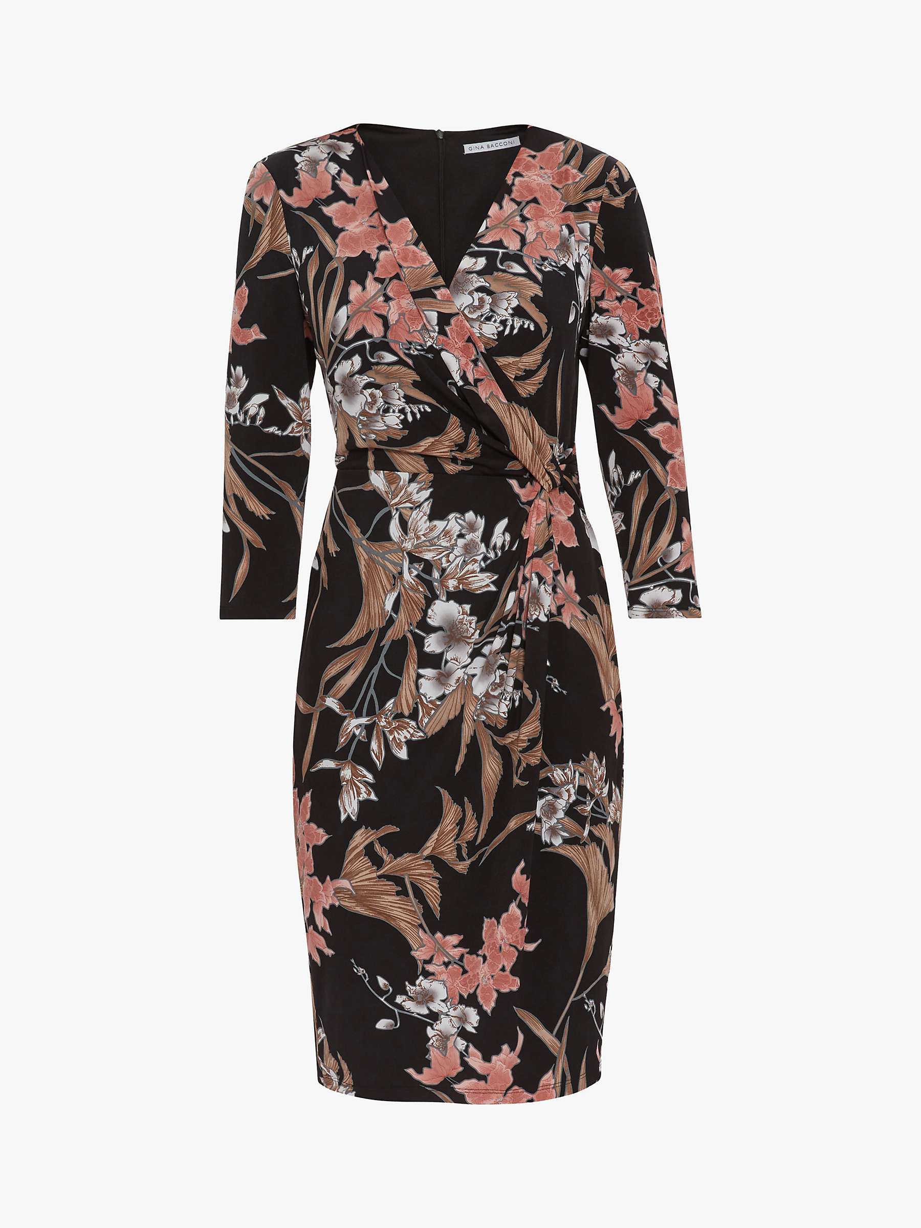 Buy Gina Bacconi Tassiana Floral Dress, Black/Beige Online at johnlewis.com