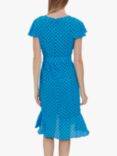 Gina Bacconi Fina Georgette Spot Wrap Dress, Turquoise/Black