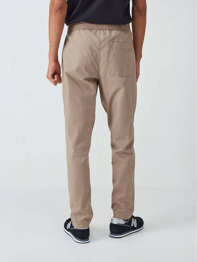 John Lewis ANYDAY Relaxed Fit Ripstop Stretch Cotton Ankle Trousers, Sand