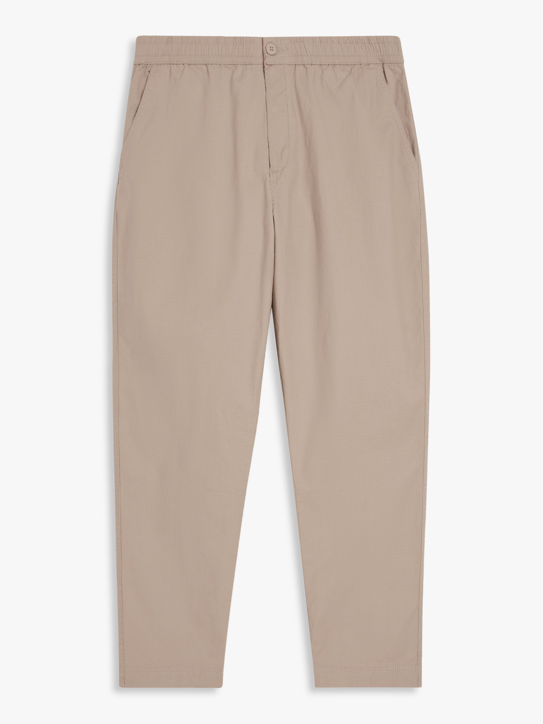 John Lewis ANYDAY Relaxed Fit Ripstop Stretch Cotton Ankle Trousers ...