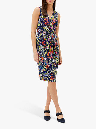Phase Eight Fenella Floral Print Jersey Dress, French Navy/Multi