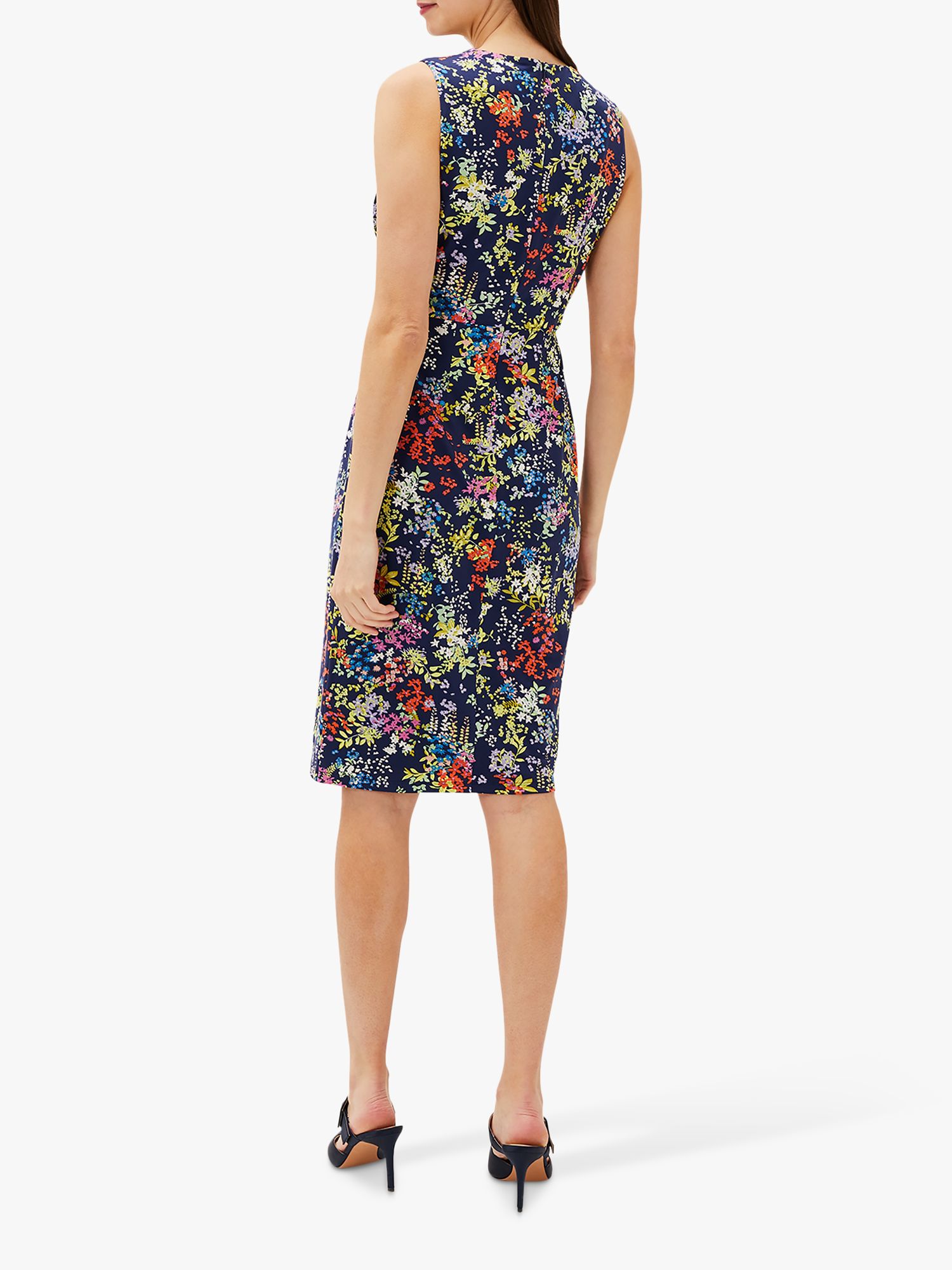 Phase Eight Fenella Floral Print Jersey Dress, French Navy/Multi at ...