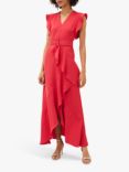 Phase Eight Phoebe Frill Belted Maxi Dress, Coral