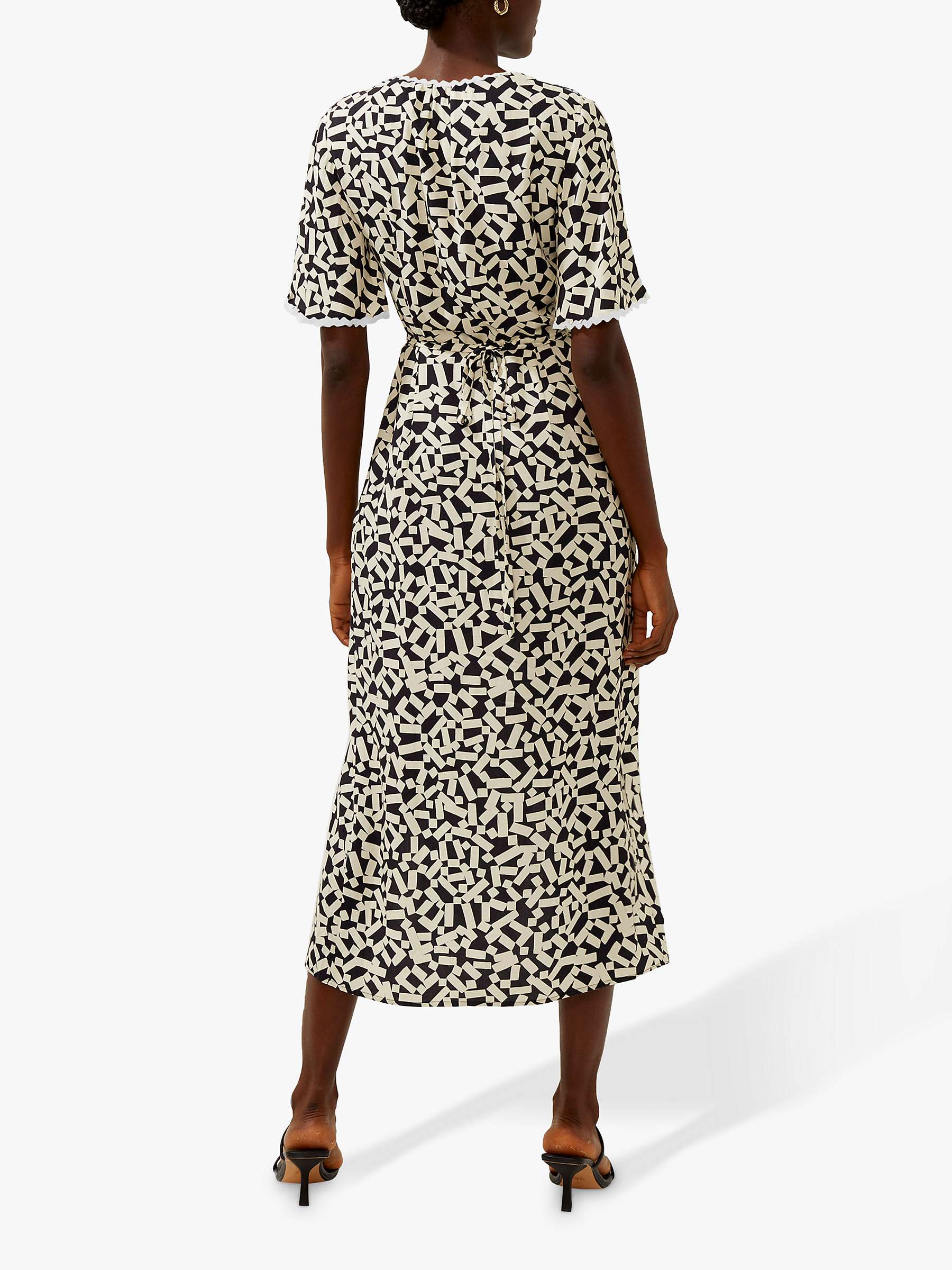 Buy French Connection Helena Rick Rack Midi Dress, Utility Blue/Class Cream Online at johnlewis.com
