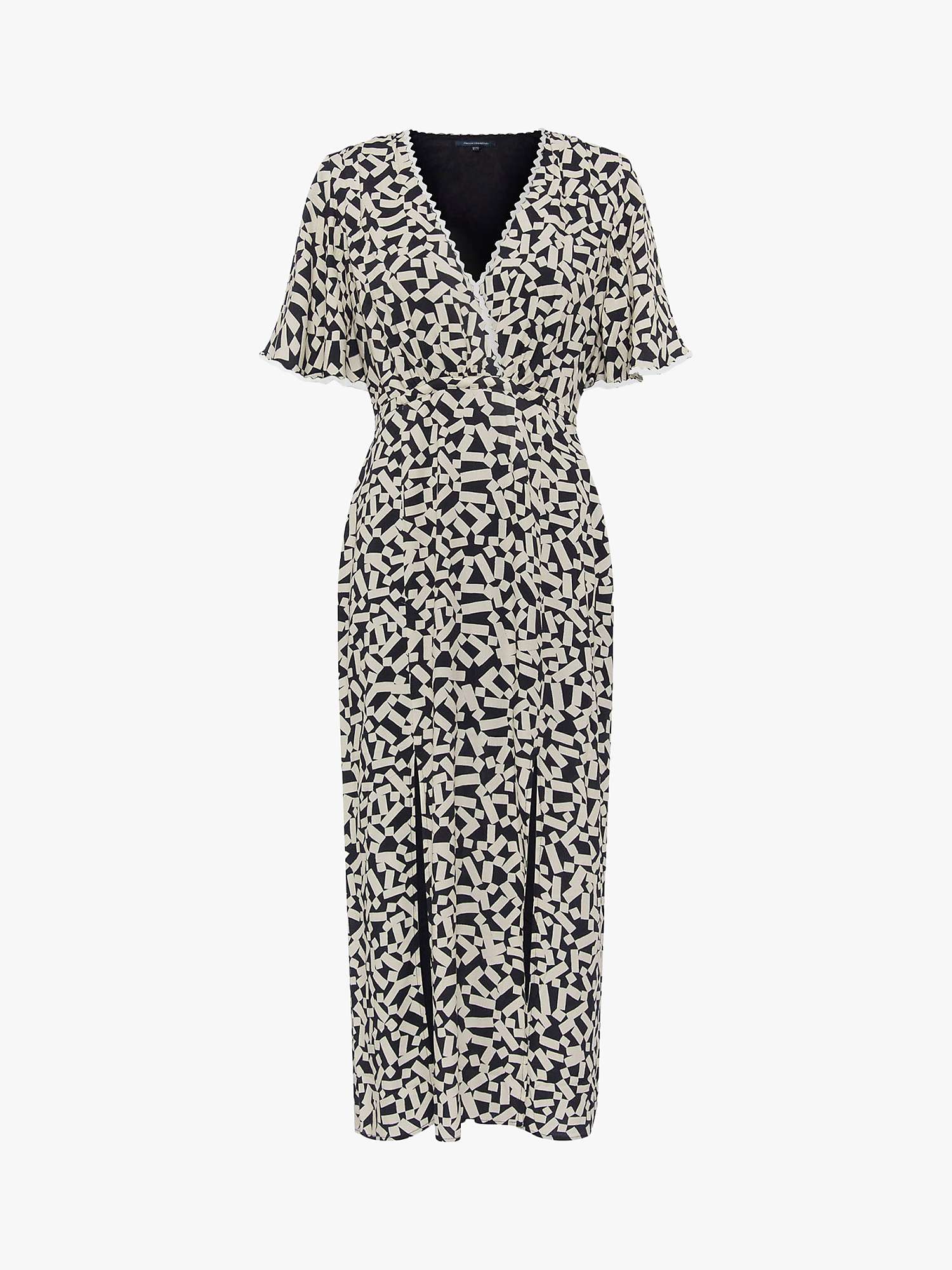 Buy French Connection Helena Rick Rack Midi Dress, Utility Blue/Class Cream Online at johnlewis.com
