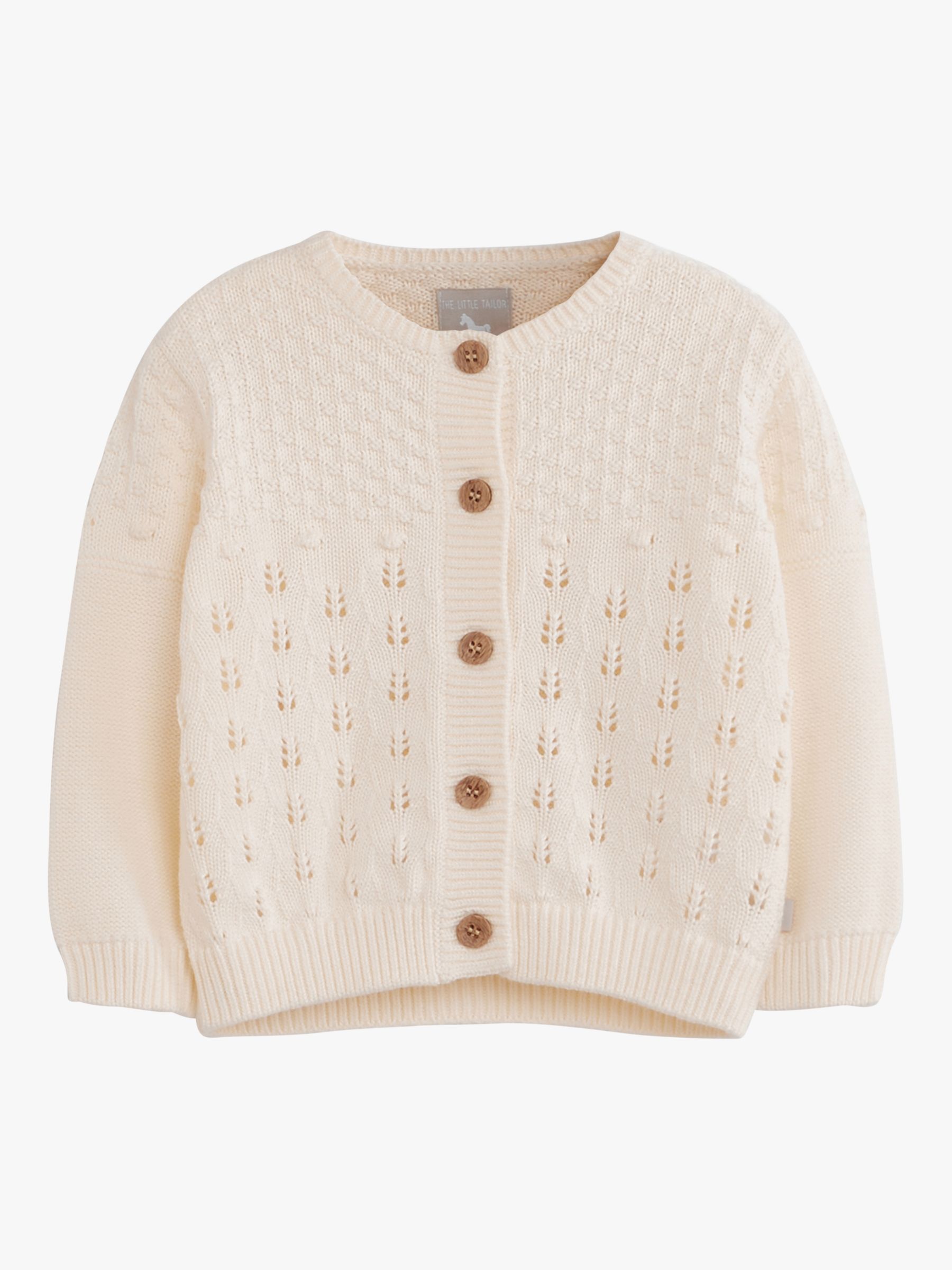 The Little Tailor Baby Pointelle Knit Cardigan, Pink at John Lewis ...