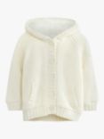 The Little Tailor Plushed Lined Baby Cotton Pom Pom Coat, Cream