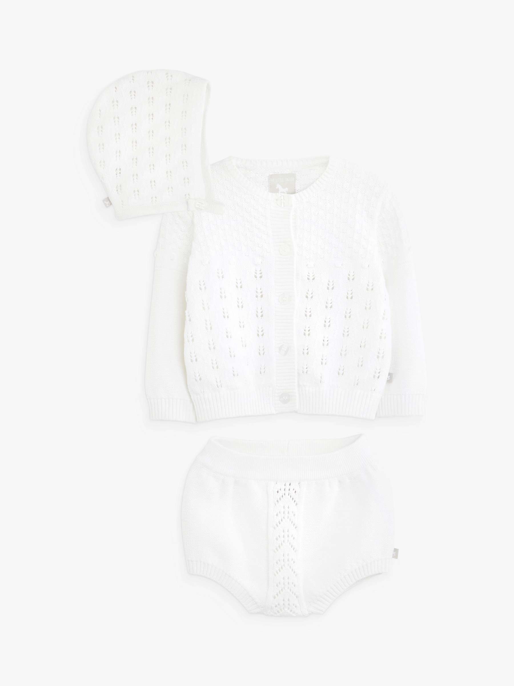 Buy The Little Tailor Baby Three Piece Cardigan, Bloomer & Bonnet Set Online at johnlewis.com