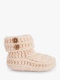 The Little Tailor Baby Button Knit Booties, Pink