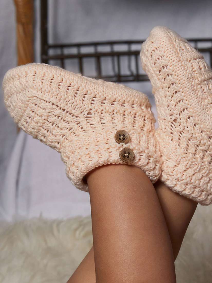 Buy The Little Tailor Baby Button Knit Booties Online at johnlewis.com