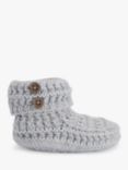 The Little Tailor Baby Button Knit Booties, Grey