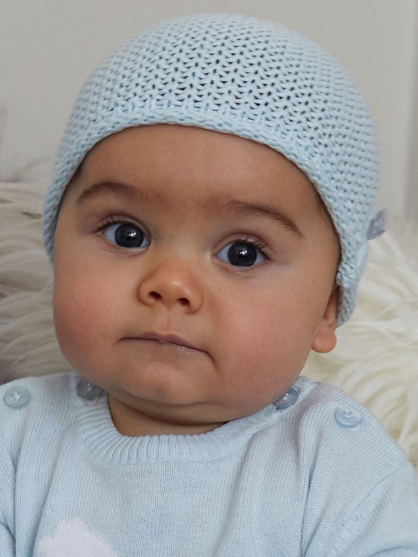 The Little Tailor Baby Chunky Knit Hat, Blue, 0-6 months