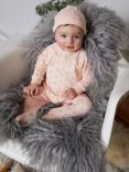The Little Tailor Baby Cotton Rocking Horse Sleepsuit & Hat Set, Pink