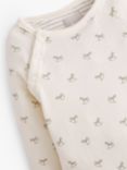 The Little Tailor Baby Cotton Rocking Horse Sleepsuit & Hat Set, Cream