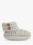 The Little Tailor Baby Button Knit Booties, Fawn