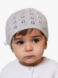 The Little Tailor Pointelle Cotton Knit Baby Hat, Grey