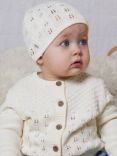 The Little Tailor Pointelle Cotton Knit Baby Hat, Cream