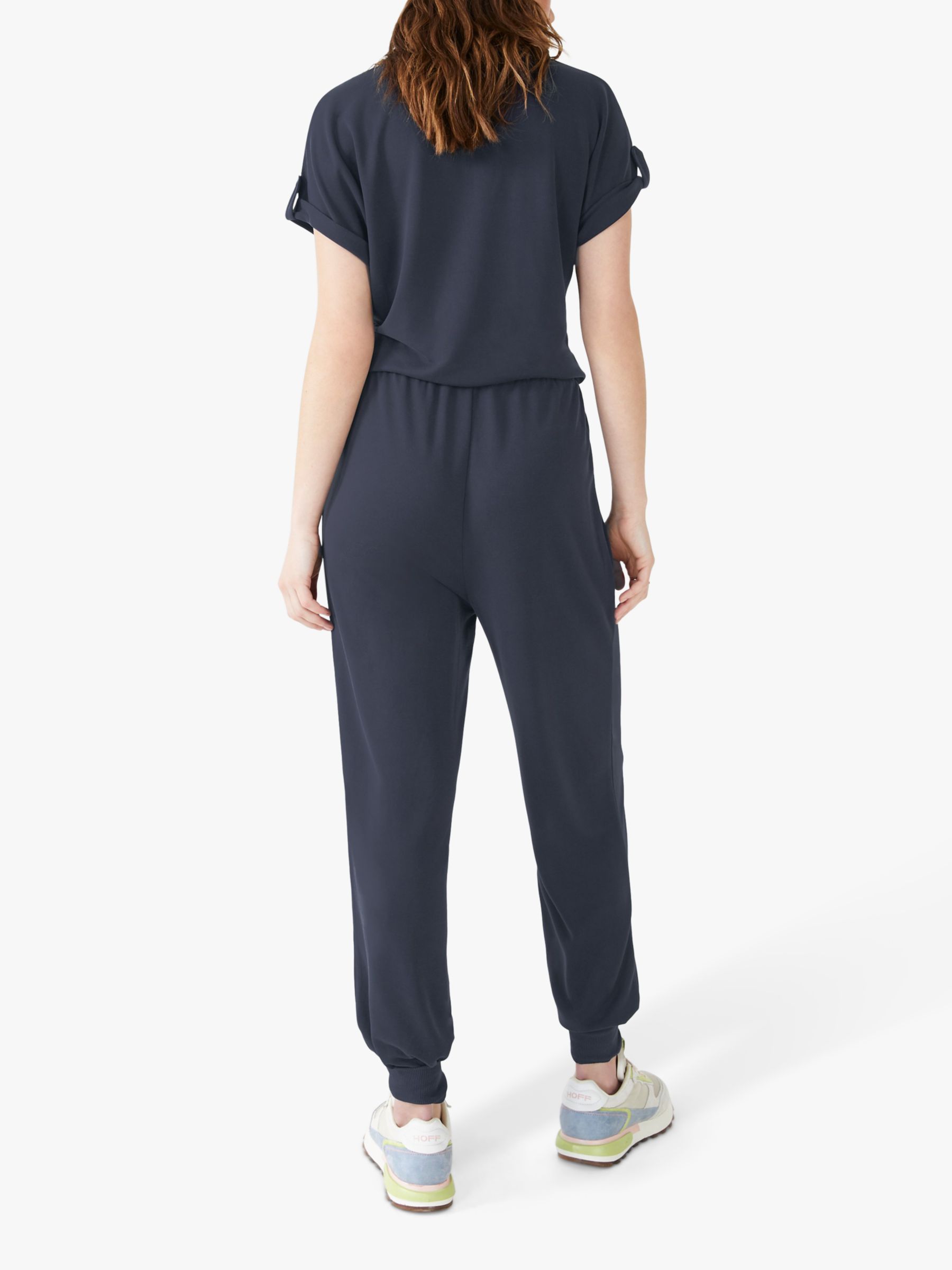 hush Half Zip Jersey Jumpsuit, Midnight