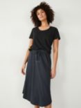 HUSH Ridley Textured Jersey Midi Skirt, Black