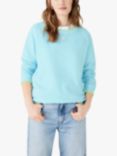 hush Contrast Stitch Organic Cotton Sweatshirt, Soft Blue