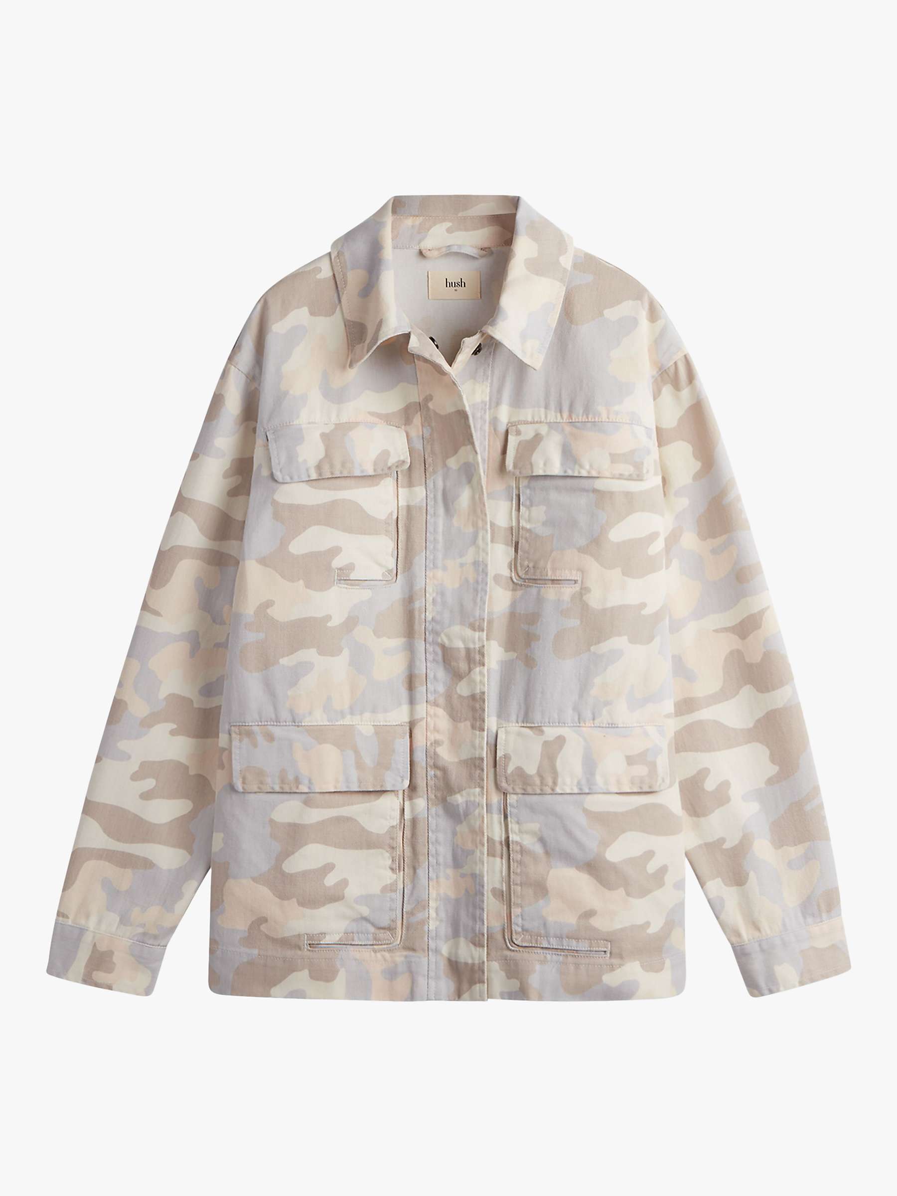Buy HUSH Reid Cargo Camouflage Jacket, Soft Pink Online at johnlewis.com