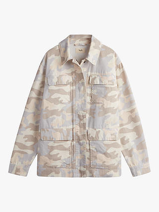 HUSH Reid Cargo Camouflage Jacket, Soft Pink