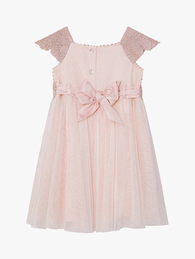 Monsoon Baby Estella Floral Embroidered Dress, Pink