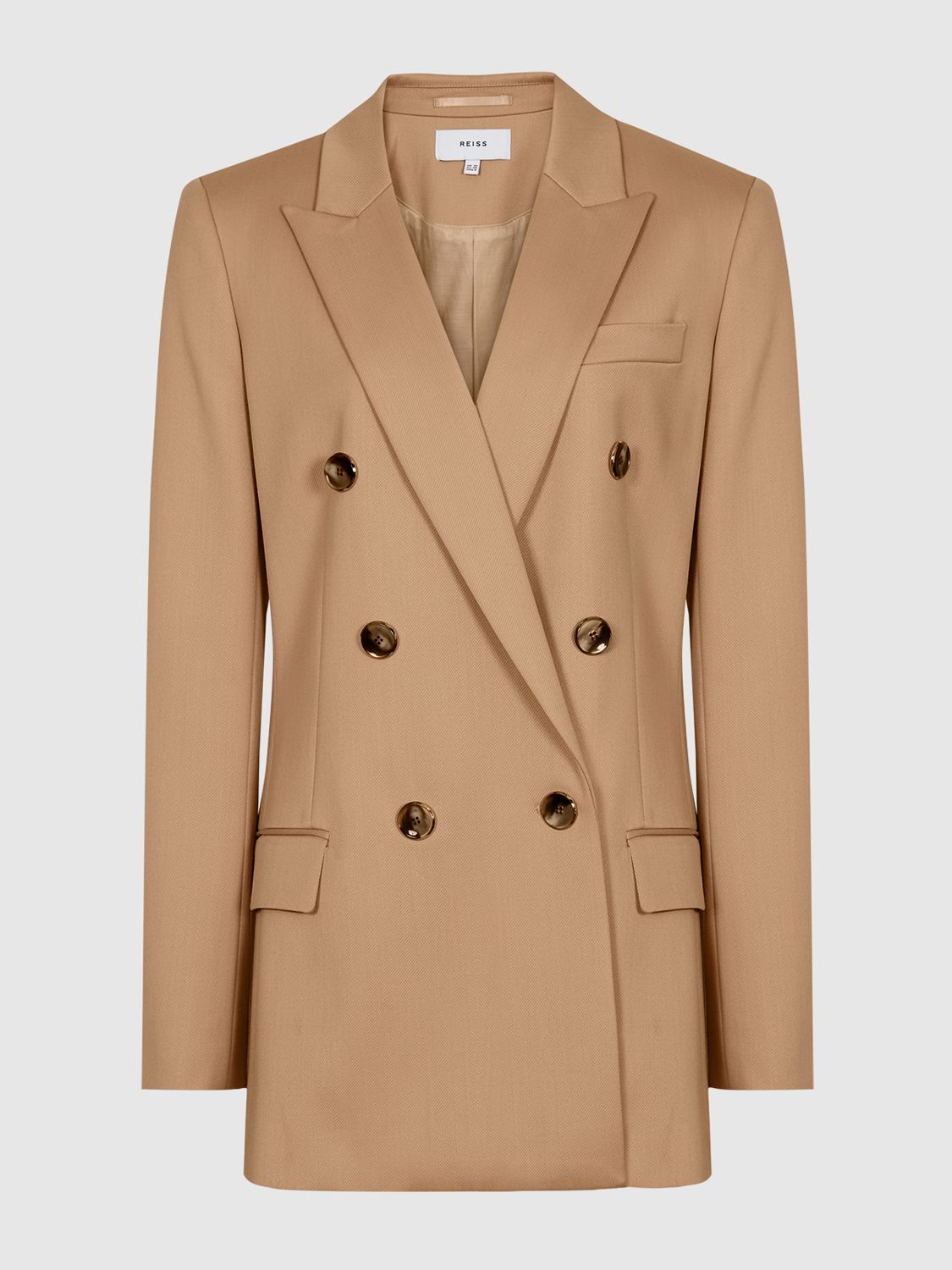 Reiss Larsson Double Breasted Blazer, Camel at John Lewis & Partners