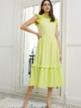 Baukjen Farrah Ruffled Shoulder Midi Dress, Citrus, Citrus