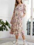 Baukjen Jessica Floral Print Midi Dress, Pink Meadow