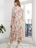 Baukjen Jessica Floral Print Midi Dress, Pink Meadow