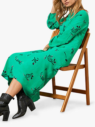 Mint Velvet Kylie Floral Midi Dress, Green/Multi