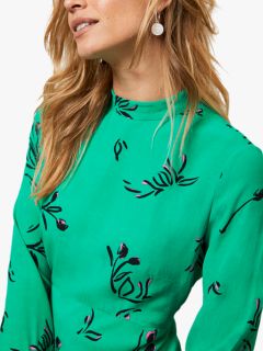 Mint Velvet Kylie Floral Midi Dress, Green/Multi, 6