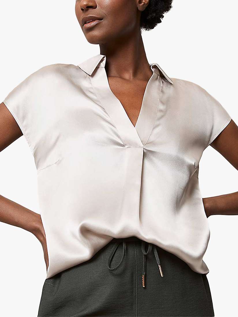 Buy Mint Velvet Silk V-Neck Blouse Online at johnlewis.com