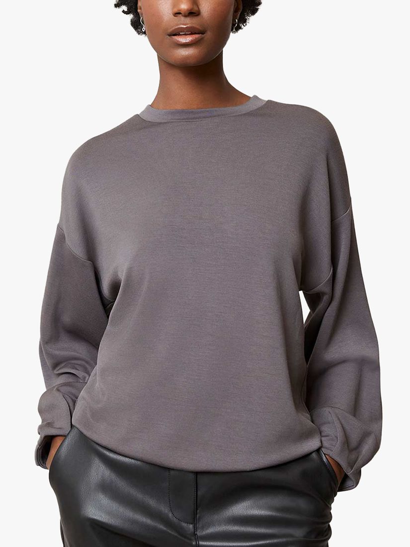 Relaxed Fit Velvet crew neck Pullover