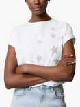 Mint Velvet Studded Star T-Shirt, White