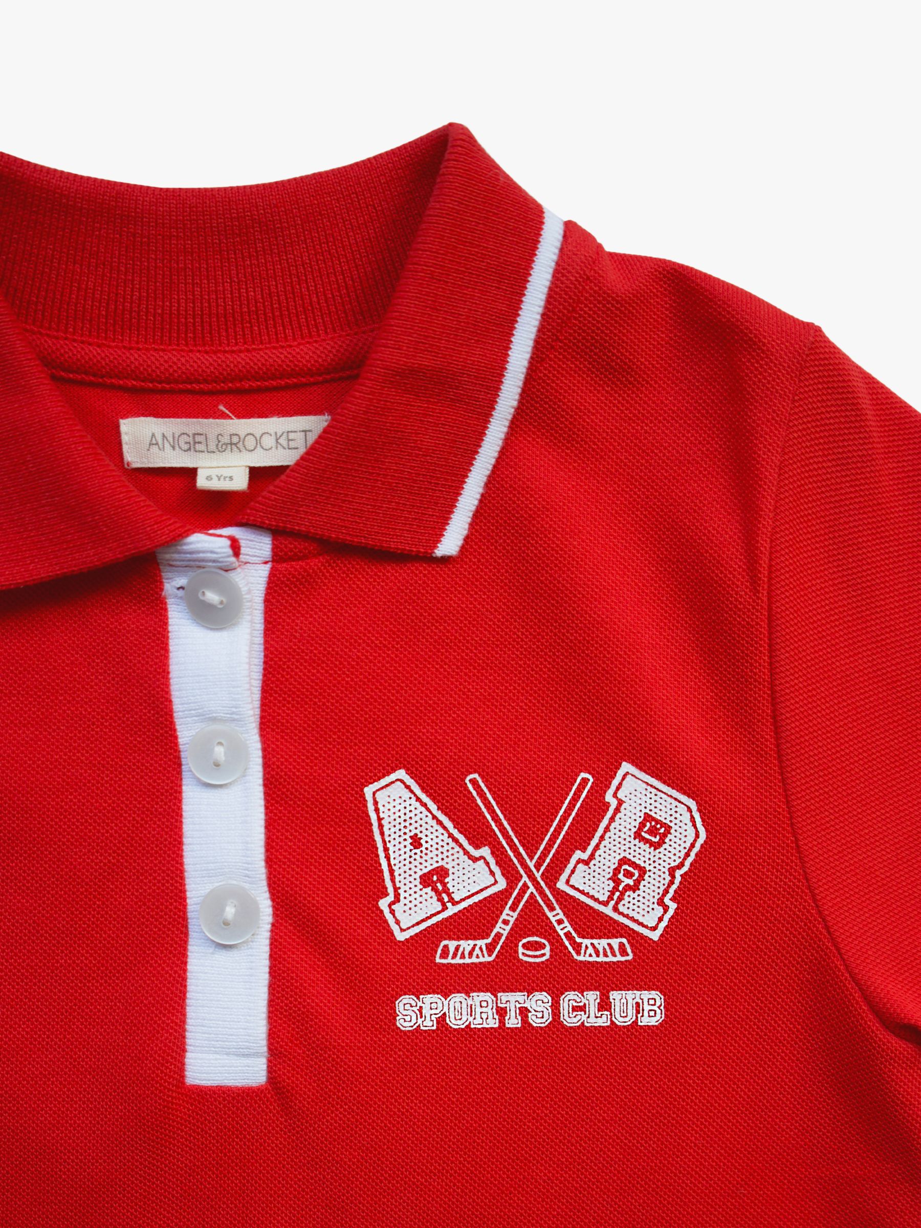 Angel & Rocket Kids' Pip Sports Club Polo Dress, Red at John Lewis &  Partners