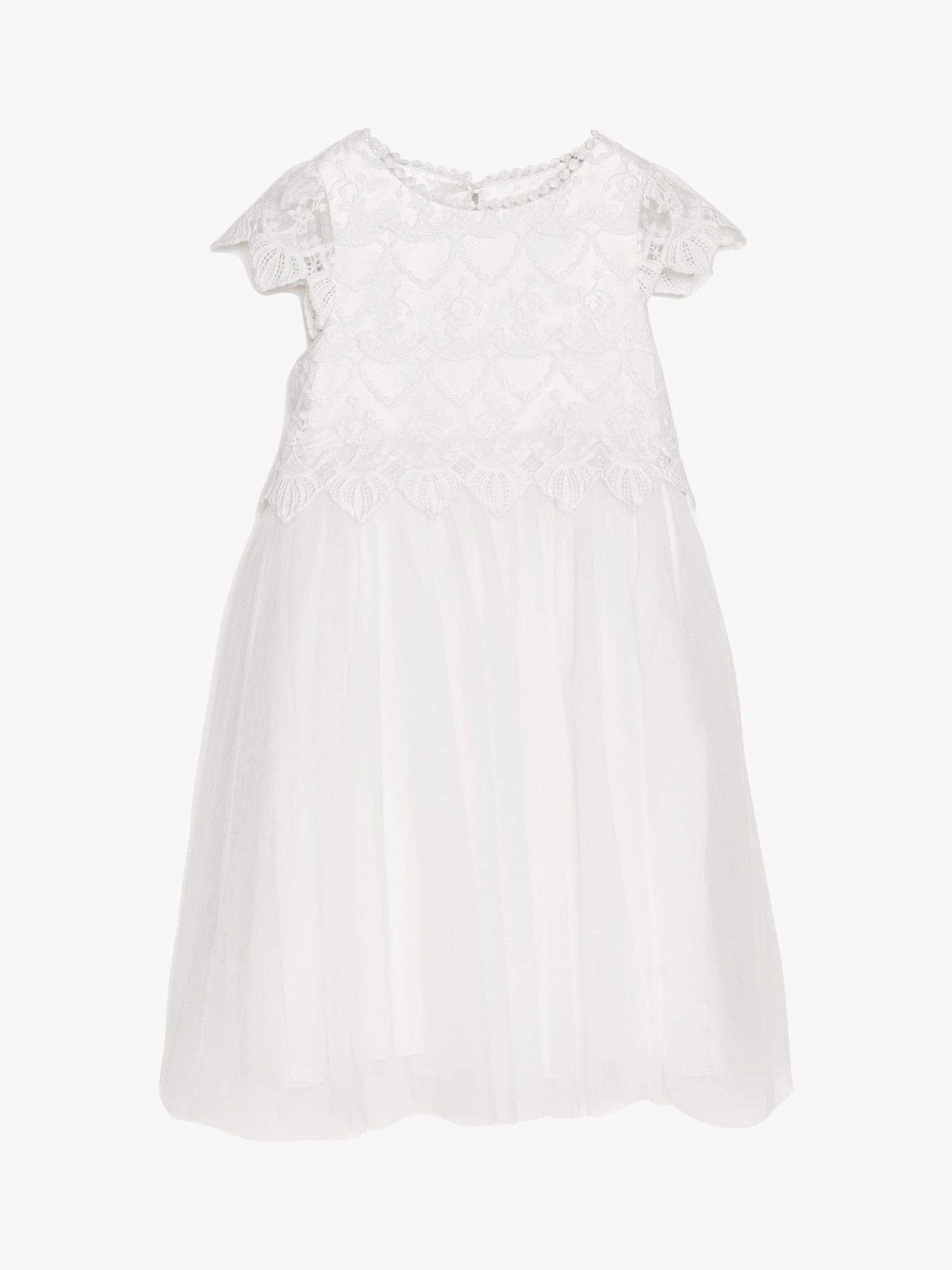 Angel & Rocket Kids' Lucy Lace Bridesmaid Dress, Ivory at John Lewis ...