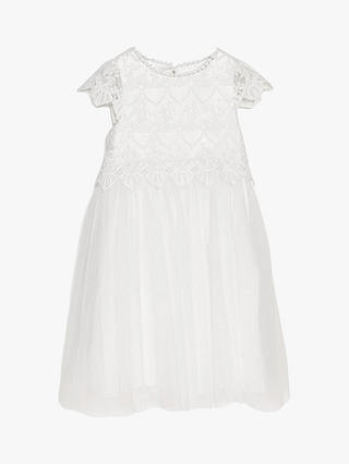 Angel & Rocket Kids' Lucy Lace Bridesmaid Dress, Ivory