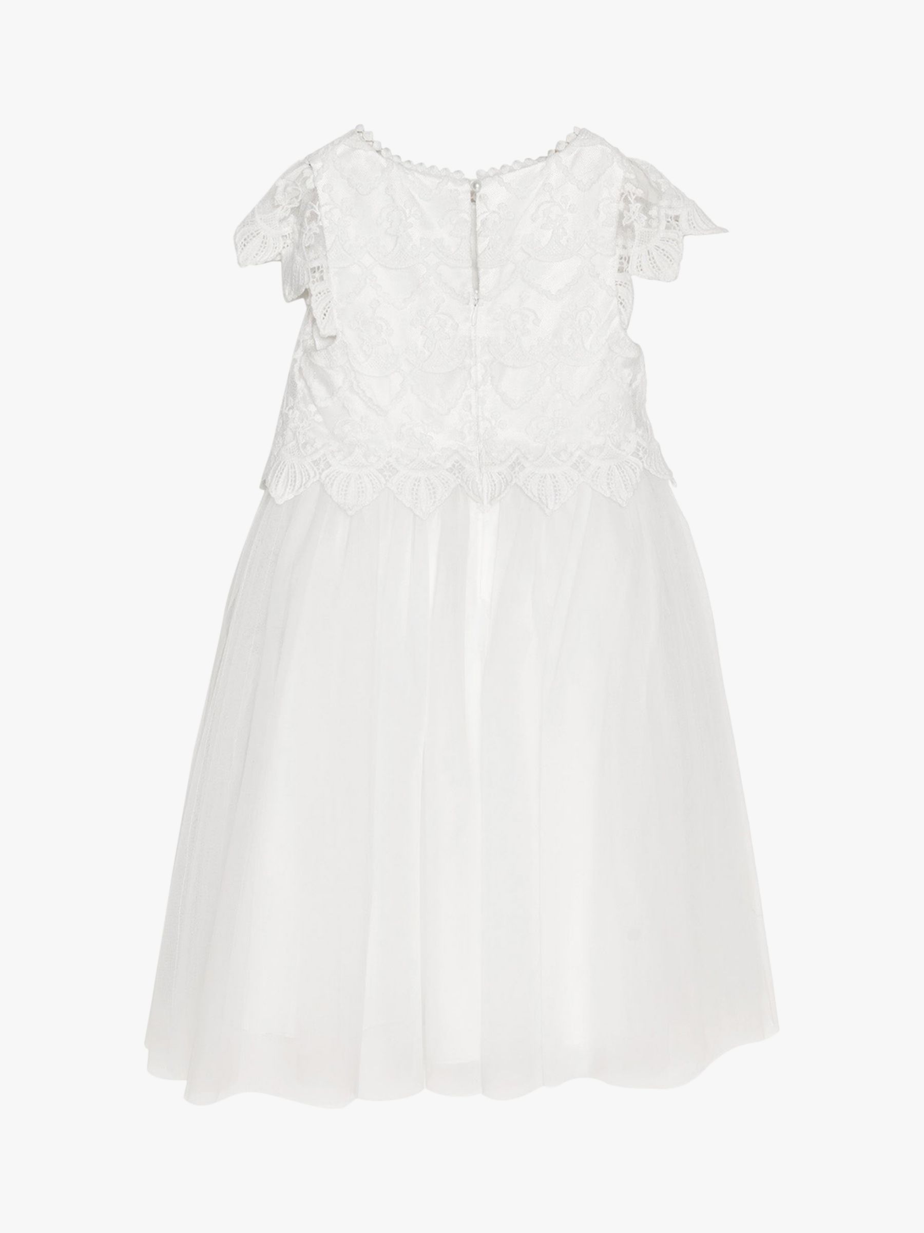 Angel & Rocket Kids' Lucy Lace Bridesmaid Dress, Ivory, 2 years