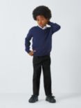 John Lewis ANYDAY Boys' Adjustable Waist Slim Fit School Trousers, Pack of 2, Black