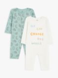 Mini Cuddles Baby Nature Romper, Pack of 2, Turquoise