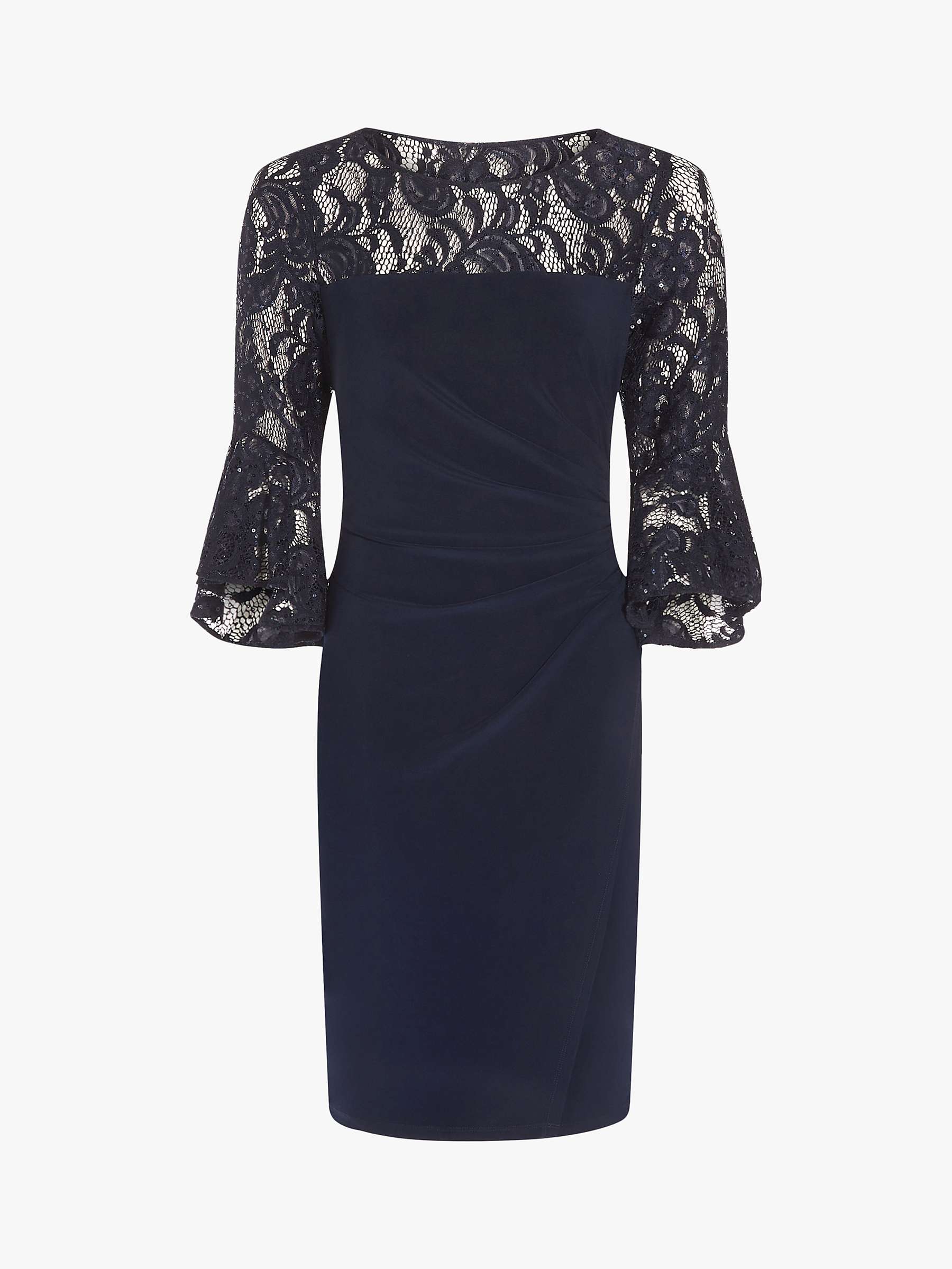 Buy Adrianna Papell Lace Jersey Knee Length Sheath Dress, Midnight Blue Online at johnlewis.com