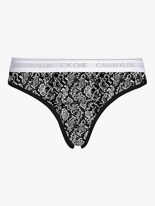 Calvin Klein CK One Rattlesnake Print Thong, Black