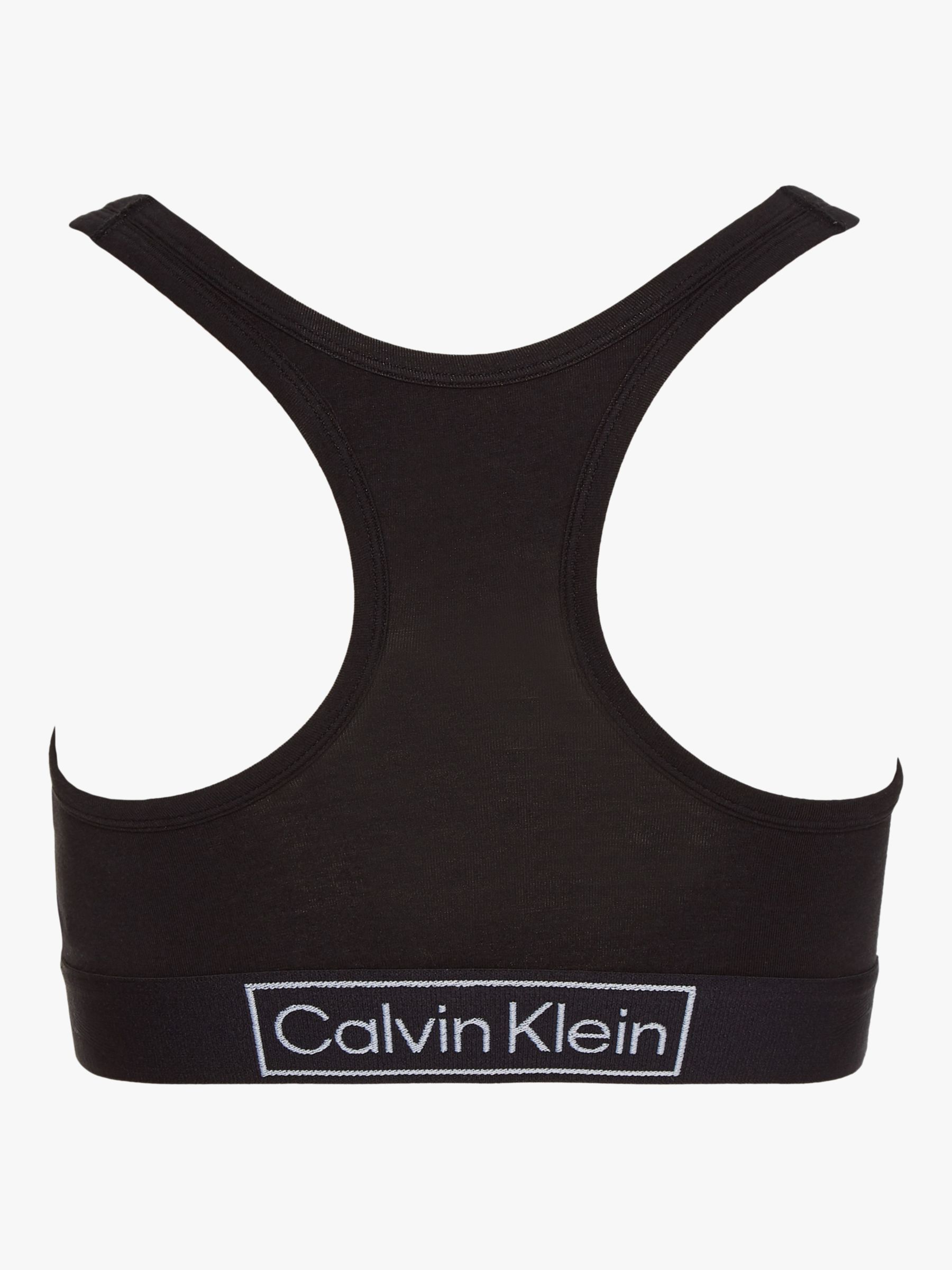 Calvin Klein Reimagined Heritage Unlined Bralette, Black at John Lewis ...