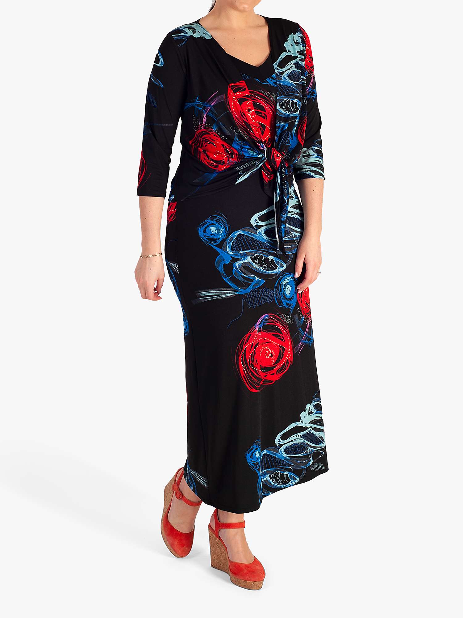 Buy chesca Abstract Print Sleeveless Maxi Dress, Black/Multi Online at johnlewis.com