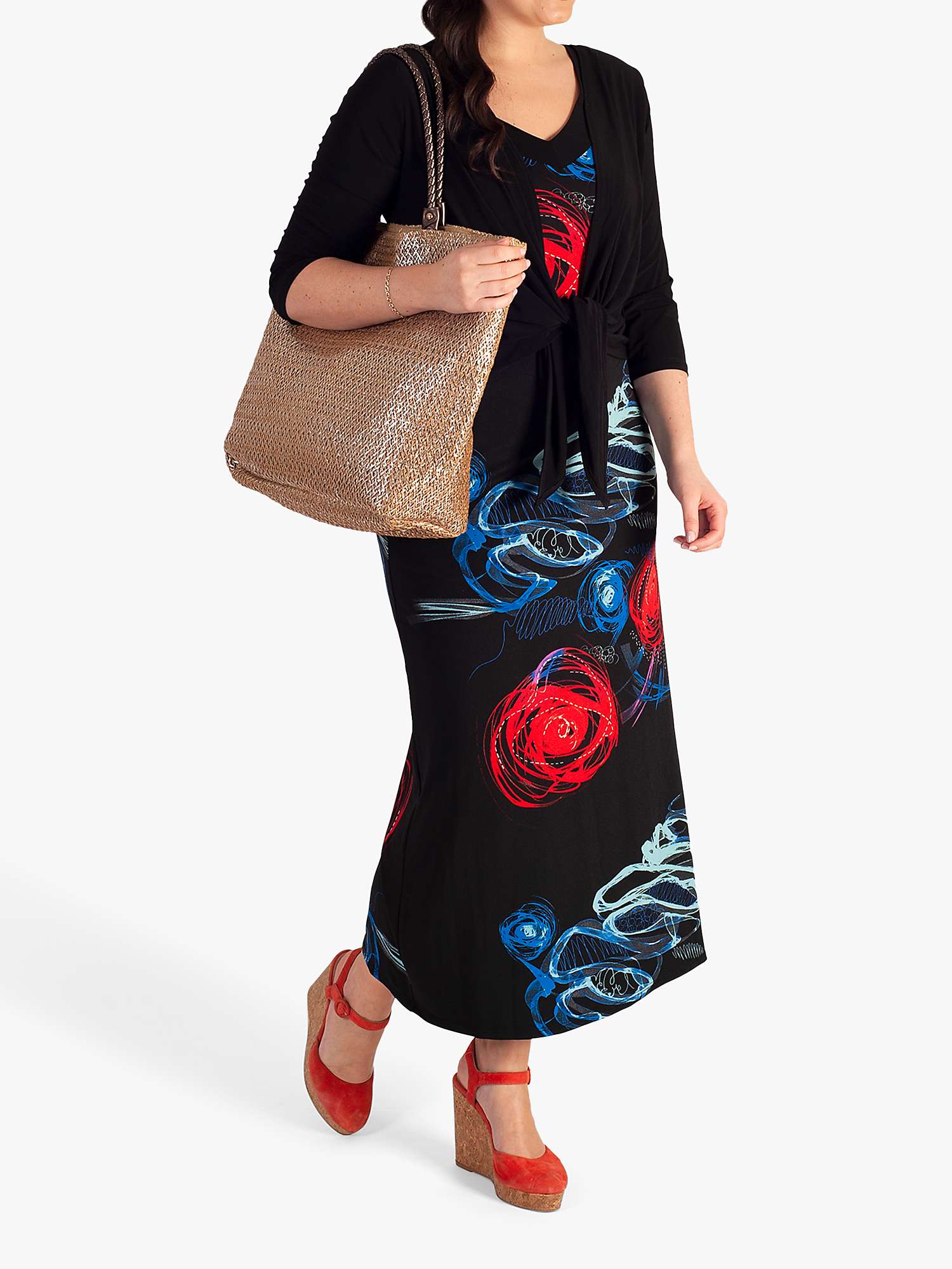 Buy chesca Abstract Print Sleeveless Maxi Dress, Black/Multi Online at johnlewis.com