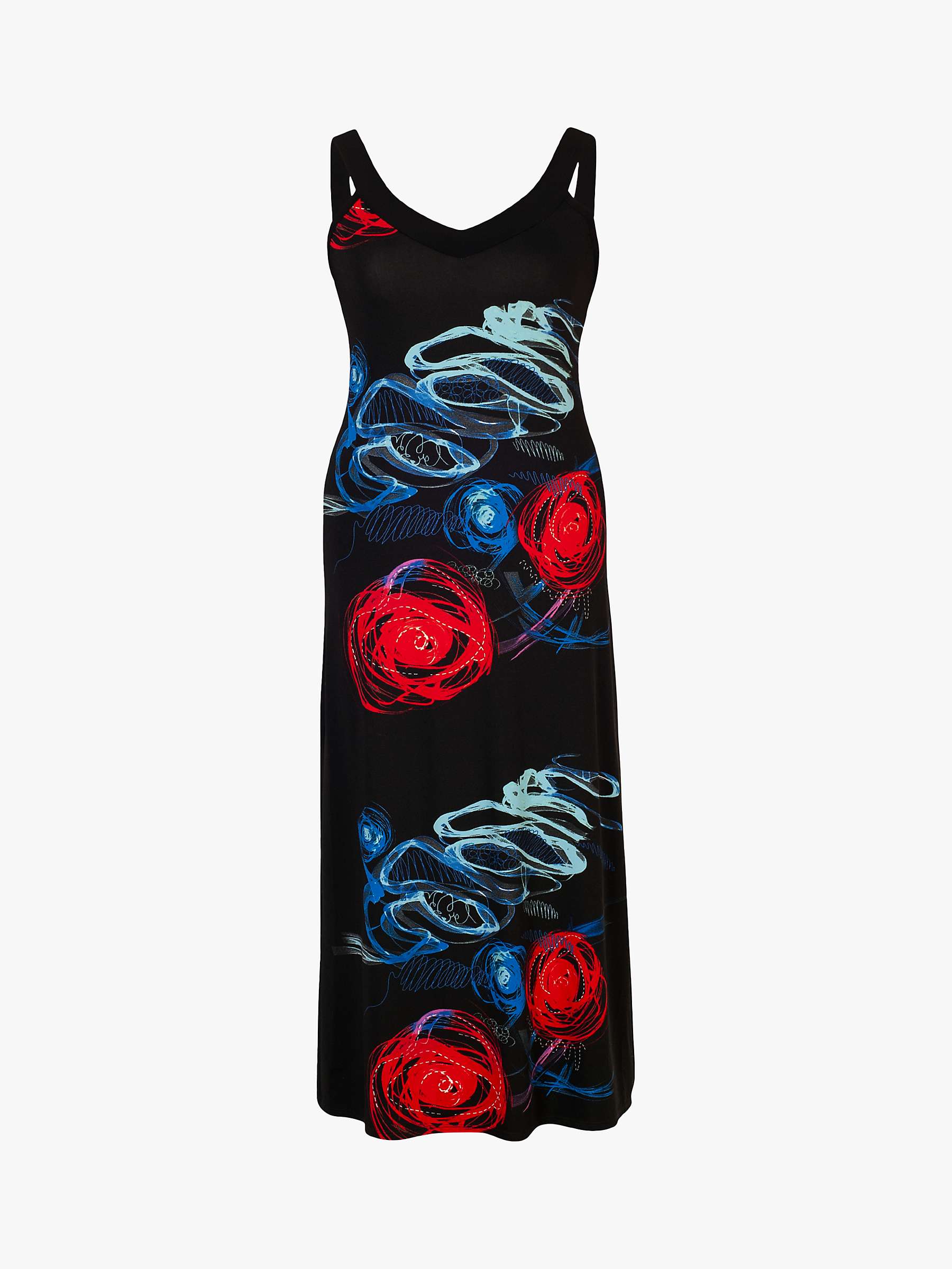 chesca Abstract Print Sleeveless Maxi Dress, Black/Multi at John Lewis ...