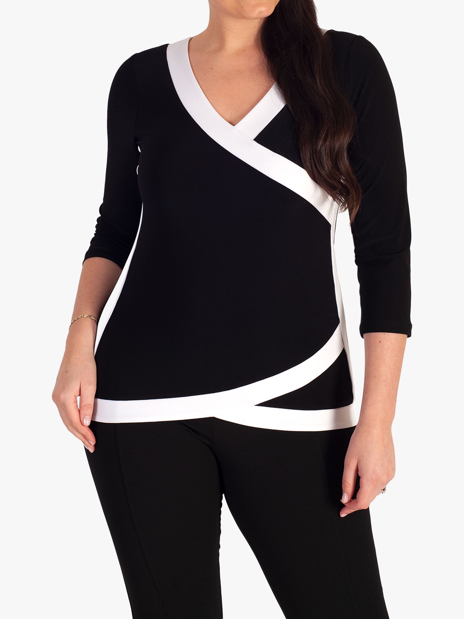 Chesca Faux Wrap Jersey Top