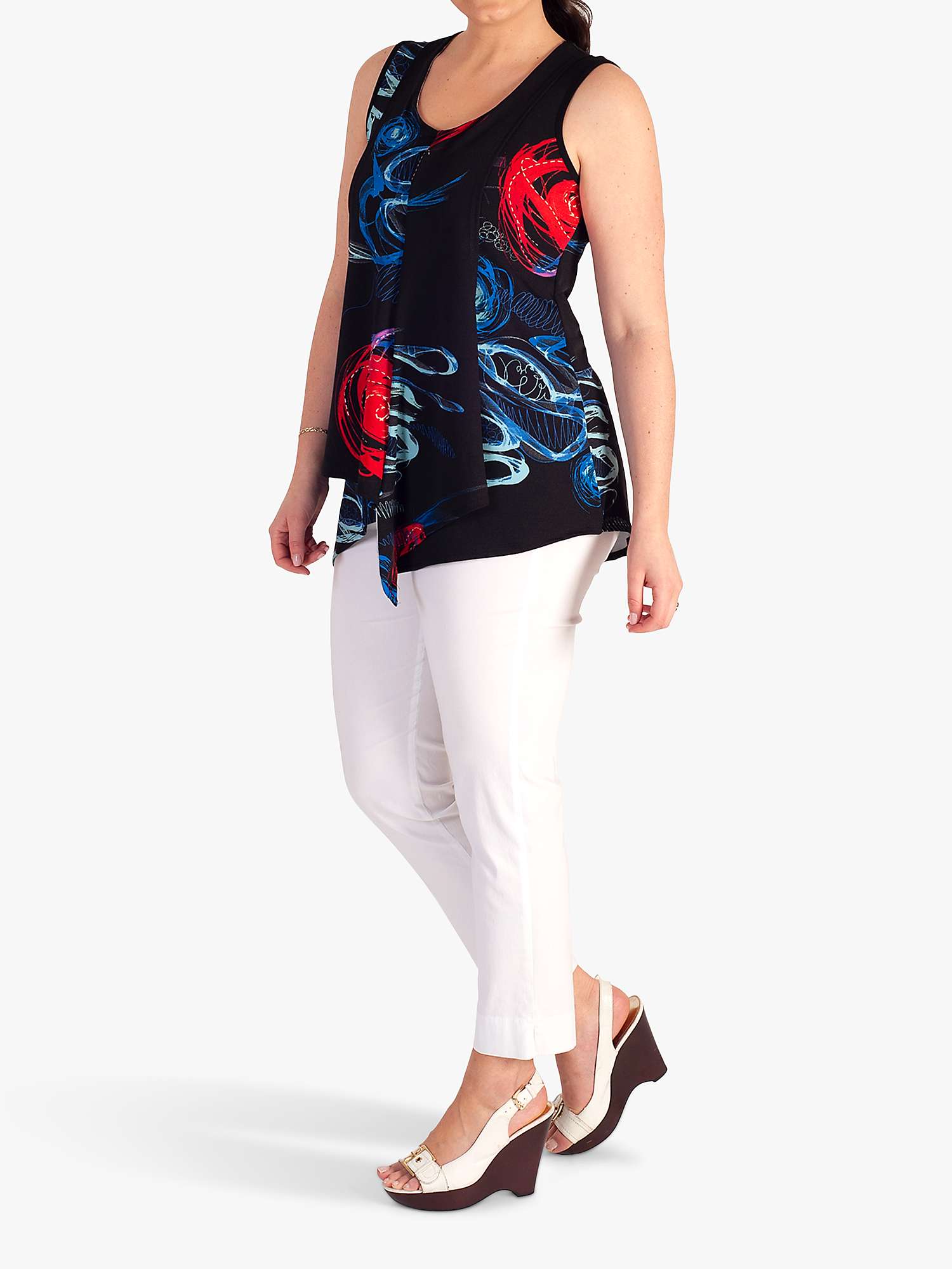 Buy chesca Scribble Abstract Print Vest, Black/Multi Online at johnlewis.com